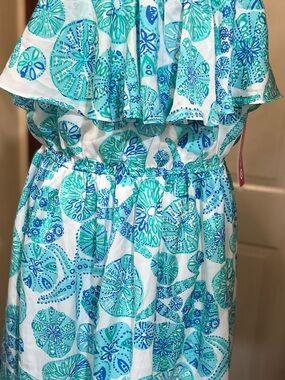 Lilly Pulitzer Sea Urchin Dress with Teal & Blue Floral Print.Size XL , NWT